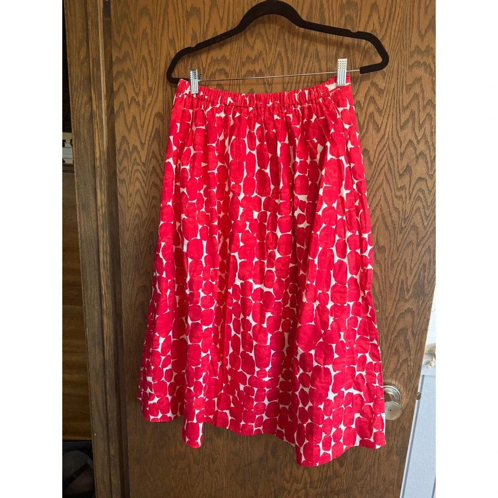 Banana Republic Red White Polka Dot 2 Piece Set Skirt Small Crop Top Medium NWT